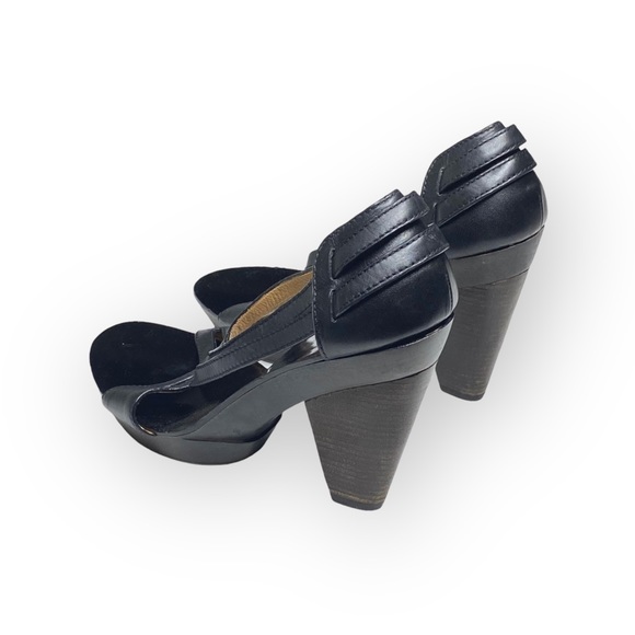 new Givenchy ༄ Cross Strap Wood Platform Sandals ༄ Black Leather ༄ 38.5 EU 8M ༄ - Picture 6 of 16